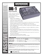 Nady Audio DB-1 Specifications preview