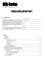 Preview for 2 page of Nady Audio GEQ 131 Owner'S Manual