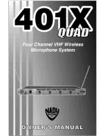 Nady Systems 401X Quad User Manual preview