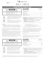 Preview for 1 page of Nakamichi AV-1 Owner'S Manual