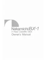Nakamichi BX-1 Owner'S Manual preview