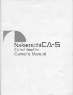 Nakamichi CA-5 Owner'S Manual preview