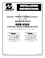 Preview for 1 page of NAPCO Gemini GEM-X255 Installation Instructions Manual