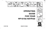 NAPCO MAGNUM ALERT RP1016E KEYPAD Operating Manual preview