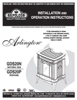Napoleon Arlington GDS20N Installation And Operation Instructions Manual preview