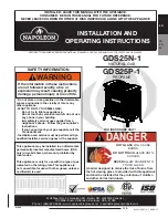 Napoleon Bayfield GDS25N-1 Installation And Operating Instructions Manual preview