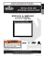 Napoleon BEF33H Installation And Operating Insctruction Manual preview