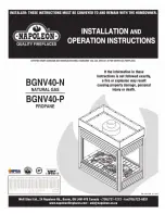 Предварительный просмотр 1 страницы Napoleon BGNV40-N Installation And Operation Instructions Manual