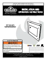 Napoleon EF39HD Installation And Operation Instructions Manual preview
