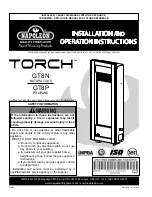 Napoleon TORCH GT8P Installation And Operation Instructions Manual preview