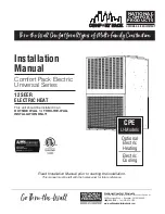 Preview for 1 page of National Comfort Products CPE Series Installation Manual