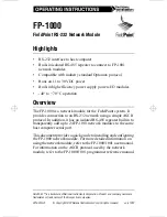 National Instruments FieldPoint FP-1000 Operating Instructions Manual preview
