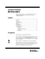 Preview for 1 page of National Instruments Network Adapter NI PXIe-6672 Calibration Procedure