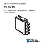 National Instruments NI 9219 Getting Started Manual preview