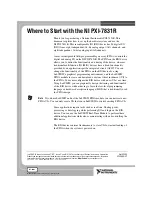 National Instruments NI PXI-7831R Where To Start preview