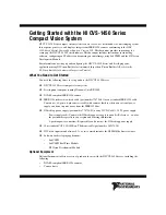 Preview for 1 page of National Instruments NI Vision CVS-1450 Series Getting Started