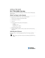 National Instruments PXI-6683 Series Installation Manual preview