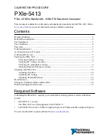 Preview for 1 page of National Instruments PXIe-5413 Calibration Manual