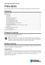 Preview for 1 page of National Instruments PXIe-8240 Getting Started Manual