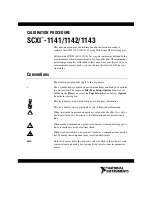 Preview for 1 page of National Instruments SCXI-1141 Calibration Procedure