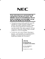 NEC 28i Installation Instructions Manual preview