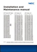 Preview for 1 page of NEC FA Series Installation And Maintenance Manual