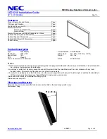 Preview for 1 page of NEC LCD3215 - MultiSync - 32" LCD Flat Panel... Installation Manual