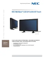 NEC LCD3215 - MultiSync - 32" LCD Flat Panel... Technical Specifications preview