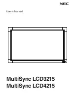 NEC LCD3215 - MultiSync - 32" LCD Flat Panel... User Manual preview
