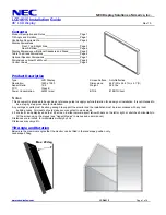 NEC LCD4615 - MultiSync - 46" LCD Flat Panel... Installation Manual предпросмотр