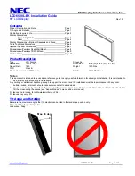 NEC LCD6520L-BK-AV - MultiSync - 65" LCD Flat Panel... Installation Manual preview