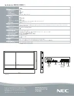 Предварительный просмотр 2 страницы NEC LCD8205 - MultiSync - 82" LCD Flat Panel... Specifications