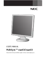 Preview for 1 page of NEC MultiSync 1740CX User Manual