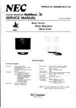 Preview for 1 page of NEC MultiSync 3D JC-1404HME Service Manual
