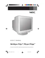 NEC MultiSync FE791SB User Manual preview