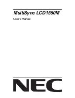 NEC MultiSync LCD1550M  LCD1550M LCD1550M User Manual preview