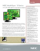 NEC MultiSync LCD175M Brochure preview