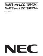 Preview for 1 page of NEC MultiSync LCD195VXM+ User Manual