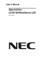NEC MultiSync LCD2180WG-LED User Manual preview