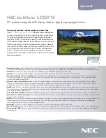 Предварительный просмотр 1 страницы NEC MultiSync LCD5710 Specifications