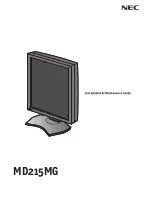 Preview for 1 page of NEC MultiSync MD215MG-S5 Installation & Maintenance Manual