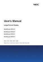 Предварительный просмотр 1 страницы NEC MultiSync ME431 User Manual