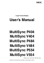 NEC MultiSync P484 User Manual preview