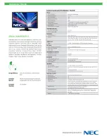 Preview for 2 page of NEC MultiSync PA272W Specification
