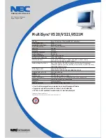 Preview for 1 page of NEC MultiSync V520 Specification