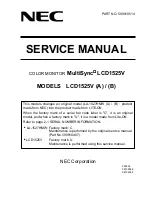 NEC NEC MultiSync LCD1525V  LCD1525V LCD1525V Service Manual preview