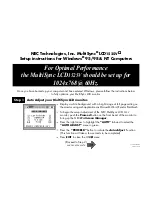 Preview for 1 page of NEC NEC MultiSync LCD1525V  LCD1525V LCD1525V Setup Instructions