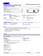 NEC NP-M260X Installation Manual preview