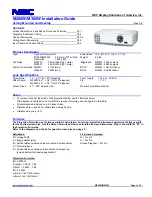 NEC NP-M300W Installation Manual preview