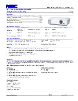 NEC NP-M311W Installation Manual preview